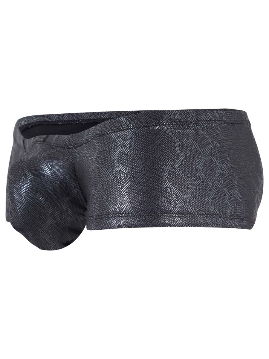 Clever Moda Men's Underwear 26043 Atlas Trunks in Sleek Black Metallic