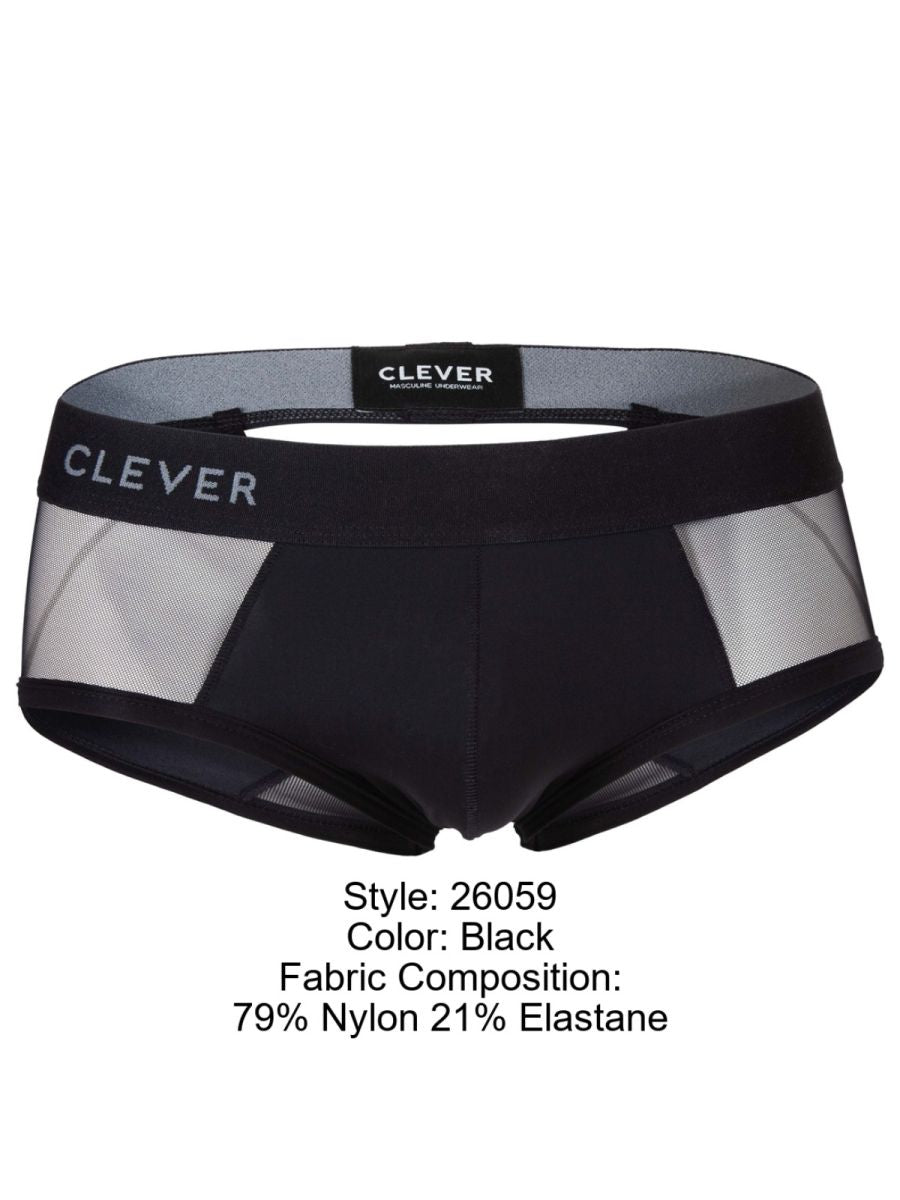 Clever Moda Men's Underwear 26059 Tanatos Briefs in Bold Black
