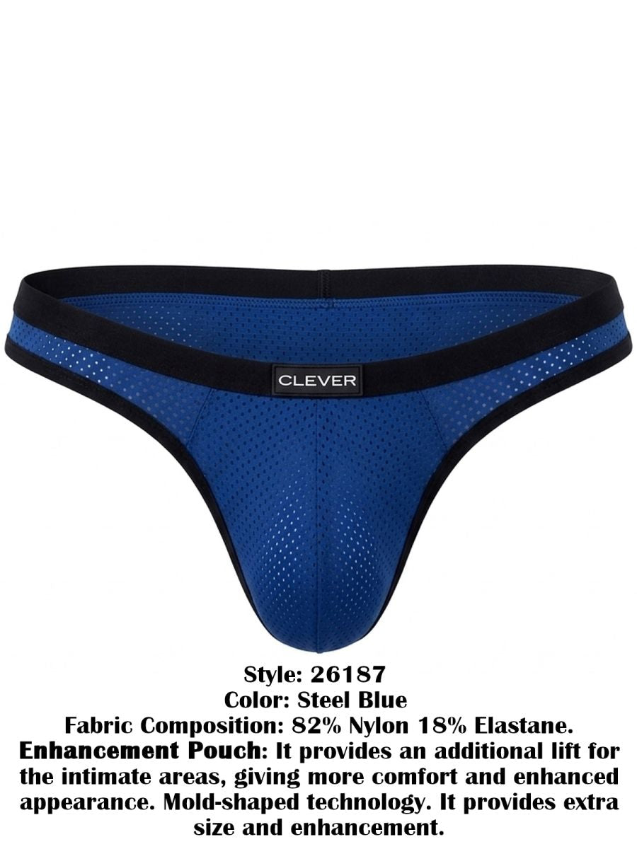 Clever Moda 26187 Men's Underwear Ulises Ergonomic Briefs Color Steel Blue