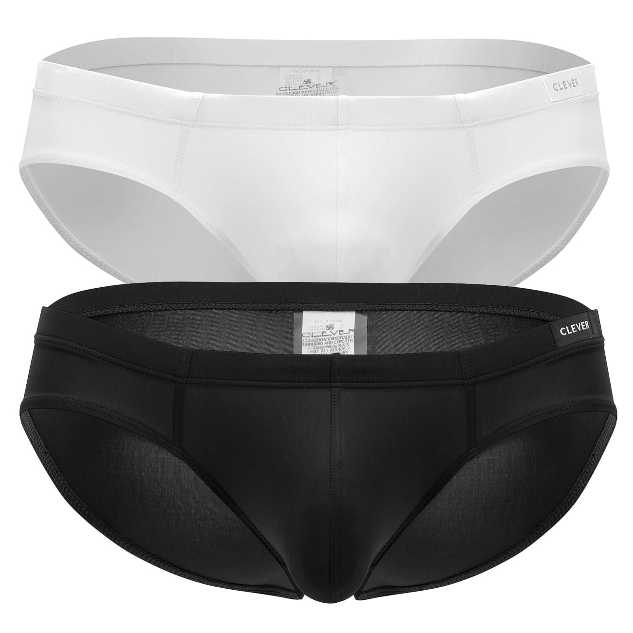 Clever Moda Men's Underwear 519940 2PK Australian Briefs Color Black-White