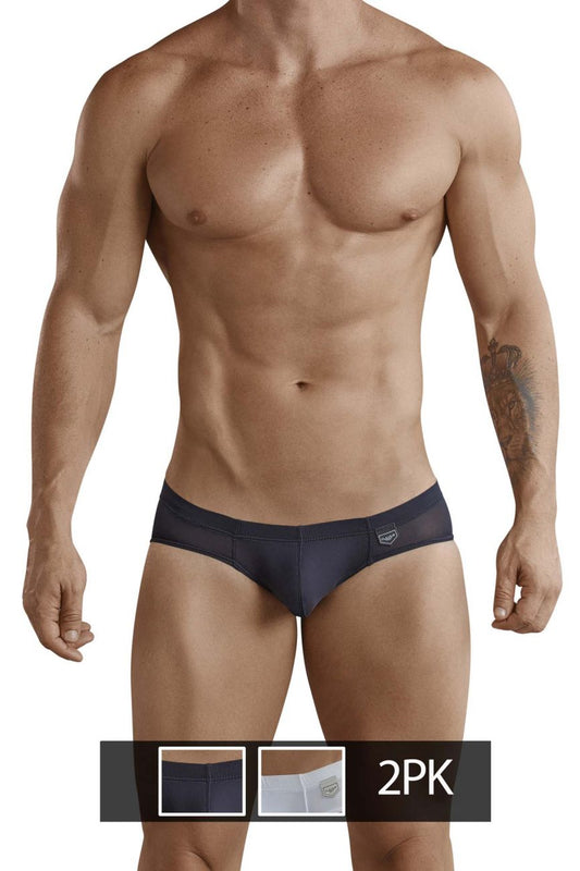 Clever Moda Men's Underwear 519940 2PK Australian Briefs Color Black-White