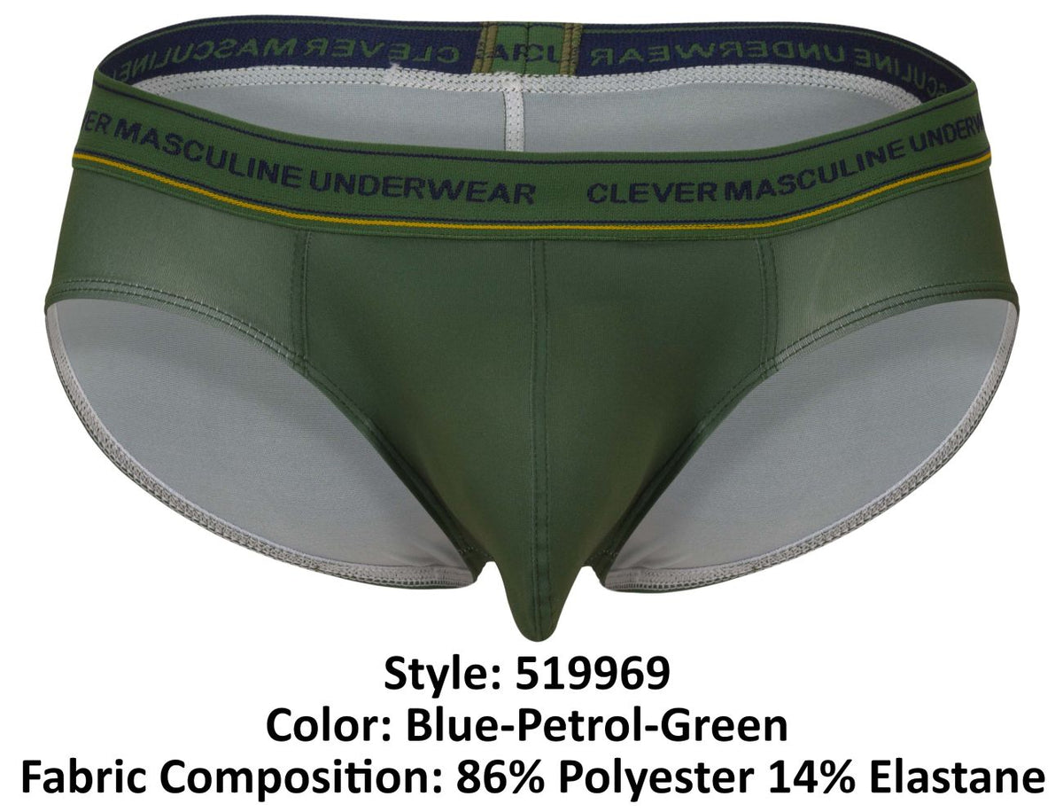 Clever Moda 3-Pack Australian Latin Briefs - Blue-Petrol-Green