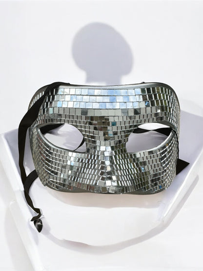 Silver Disco Ball Mask | MEN ACCESSORIES | LAVISH NY | OUTFAIR | OUTFAIR