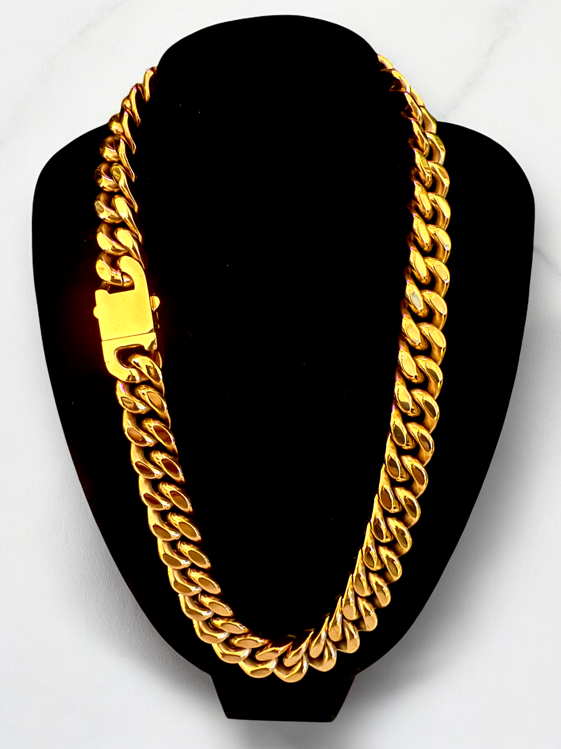 14 MM Gold-Plated Cuban Style Chain | MEN ACCESSORIES | INAROS By Nick | OUTFAIR | OUTFAIR