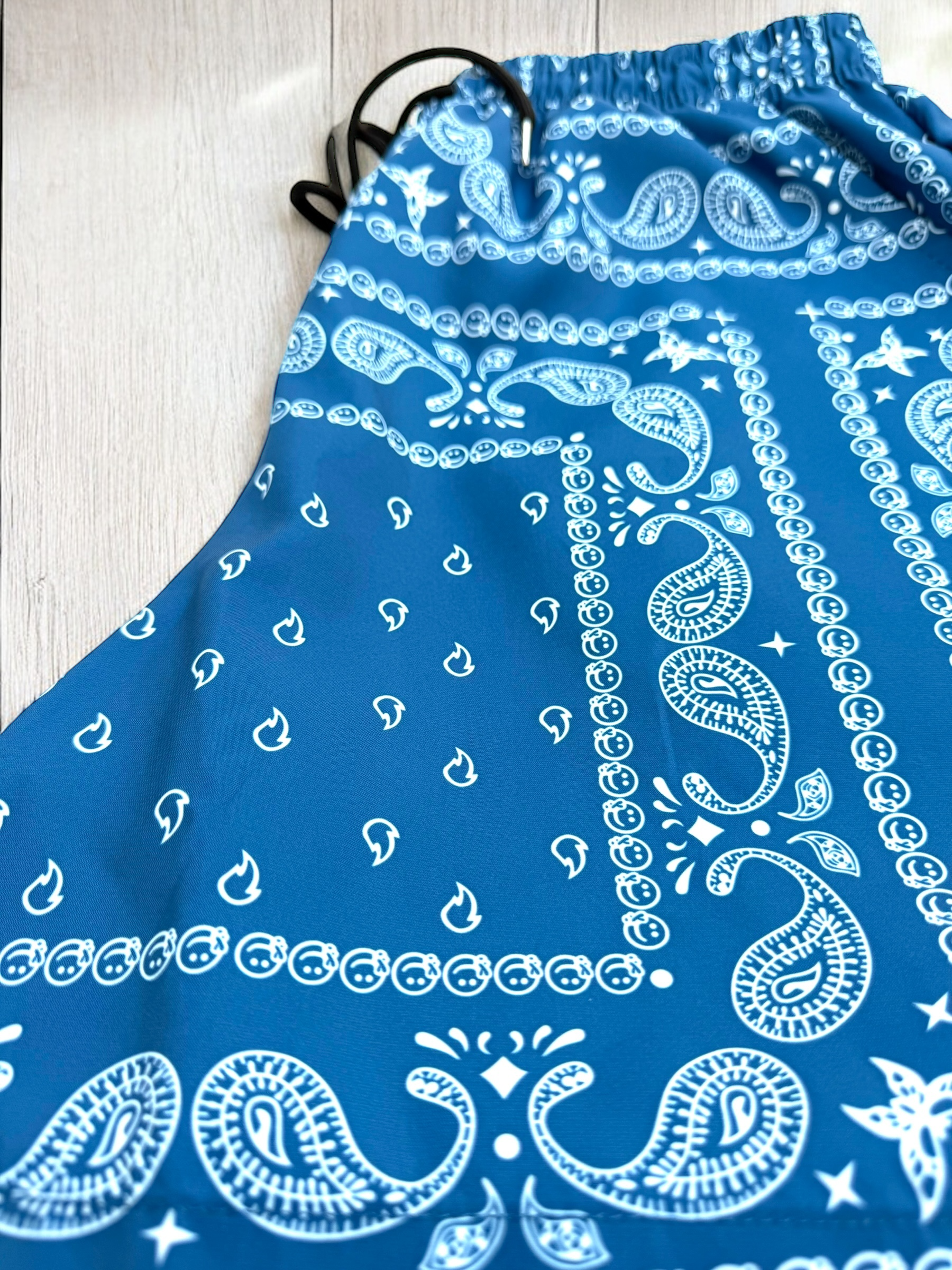 Denim Blue Paisley Shorts | MEN SHORTS | LAVISH NY | OUTFAIR | OUTFAIR