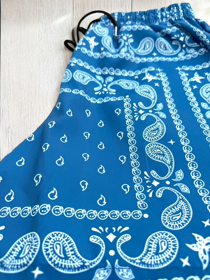 Denim Blue Paisley Shorts | MEN SHORTS | LAVISH NY | OUTFAIR | OUTFAIR
