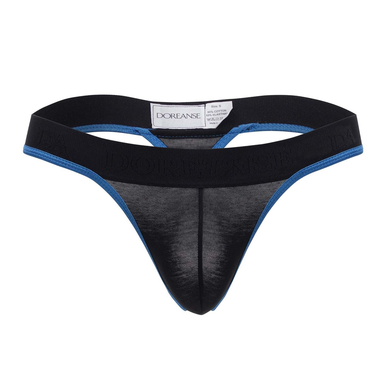 Doreanse Men's Underwear 1012-BLK Borderline Thongs Color Black