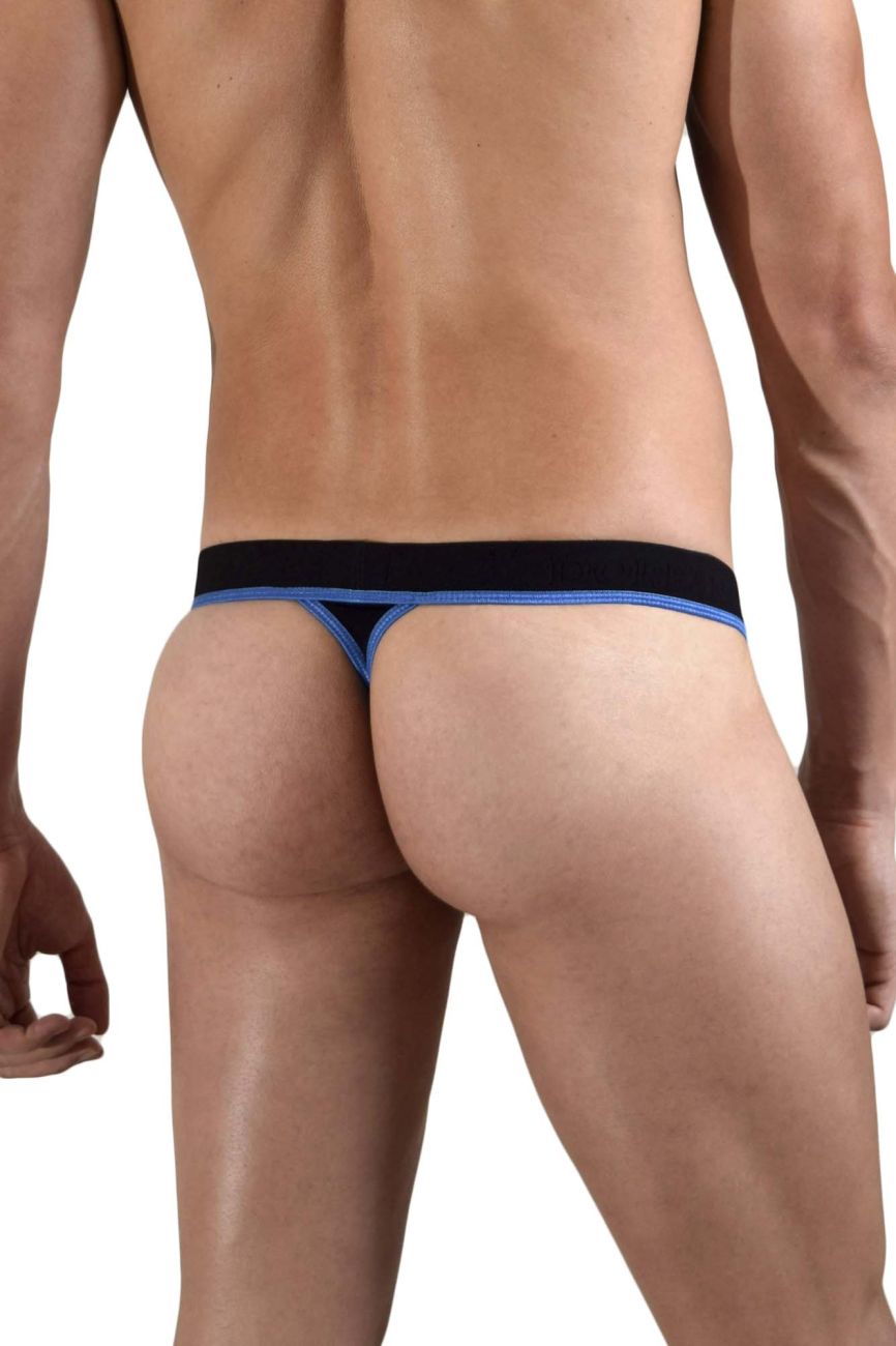 Doreanse Men's Underwear 1012-BLK Borderline Thongs Color Black