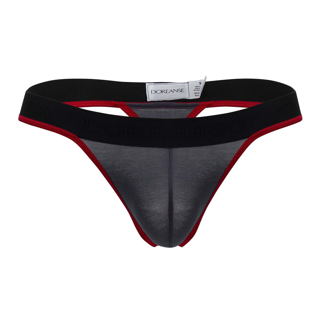 Doreanse Men's Underwear 1012-CHR Borderline Thongs Color Charcoal