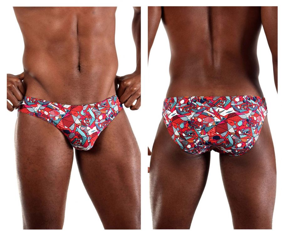 Doreanse Men's Underwear 1243-PRN Pop Art Bikini Color Printed