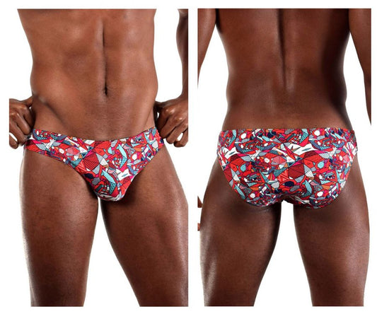 Doreanse Men's Underwear 1243-PRN Pop Art Bikini Color Printed