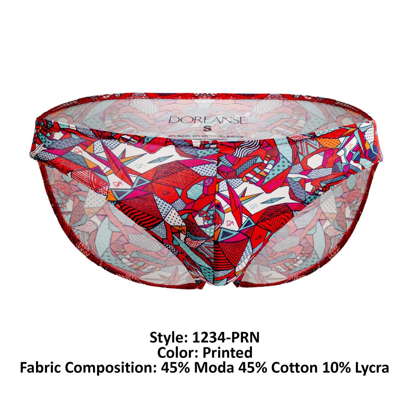 Doreanse Men's Underwear 1243-PRN Pop Art Bikini Color Printed