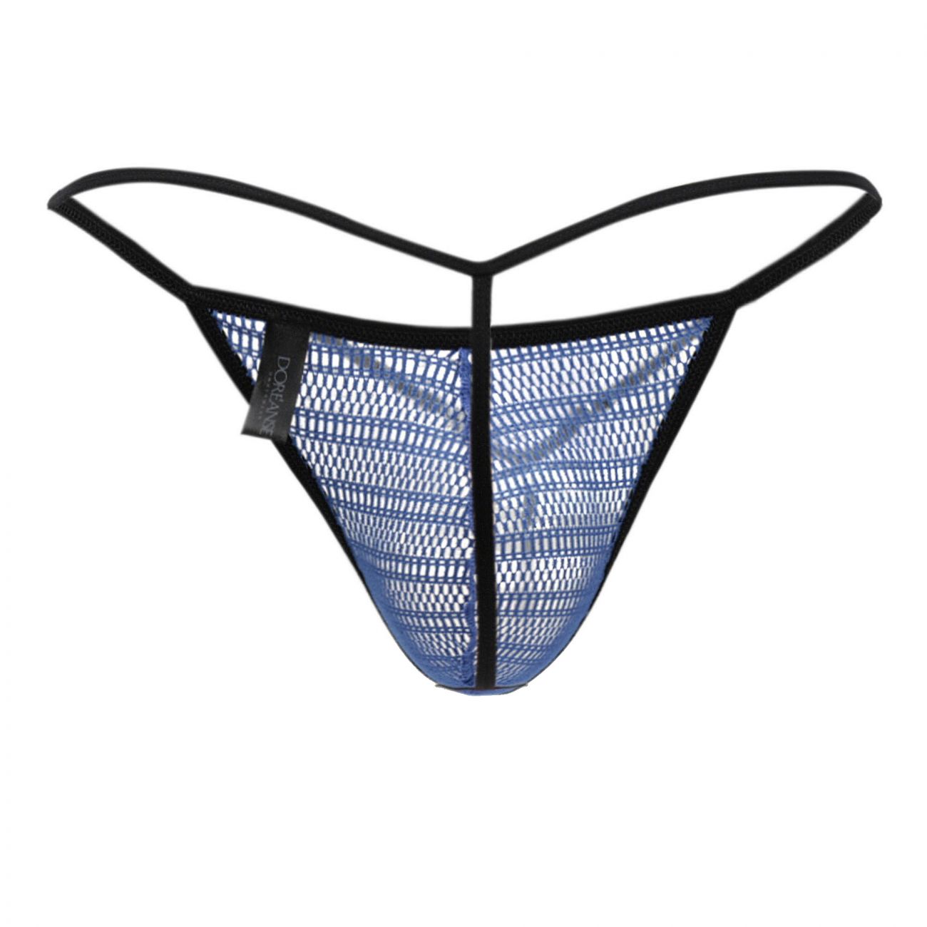 Doreanse Men's Underwear 1306-BLU Mesh G-String Thong Color Blue