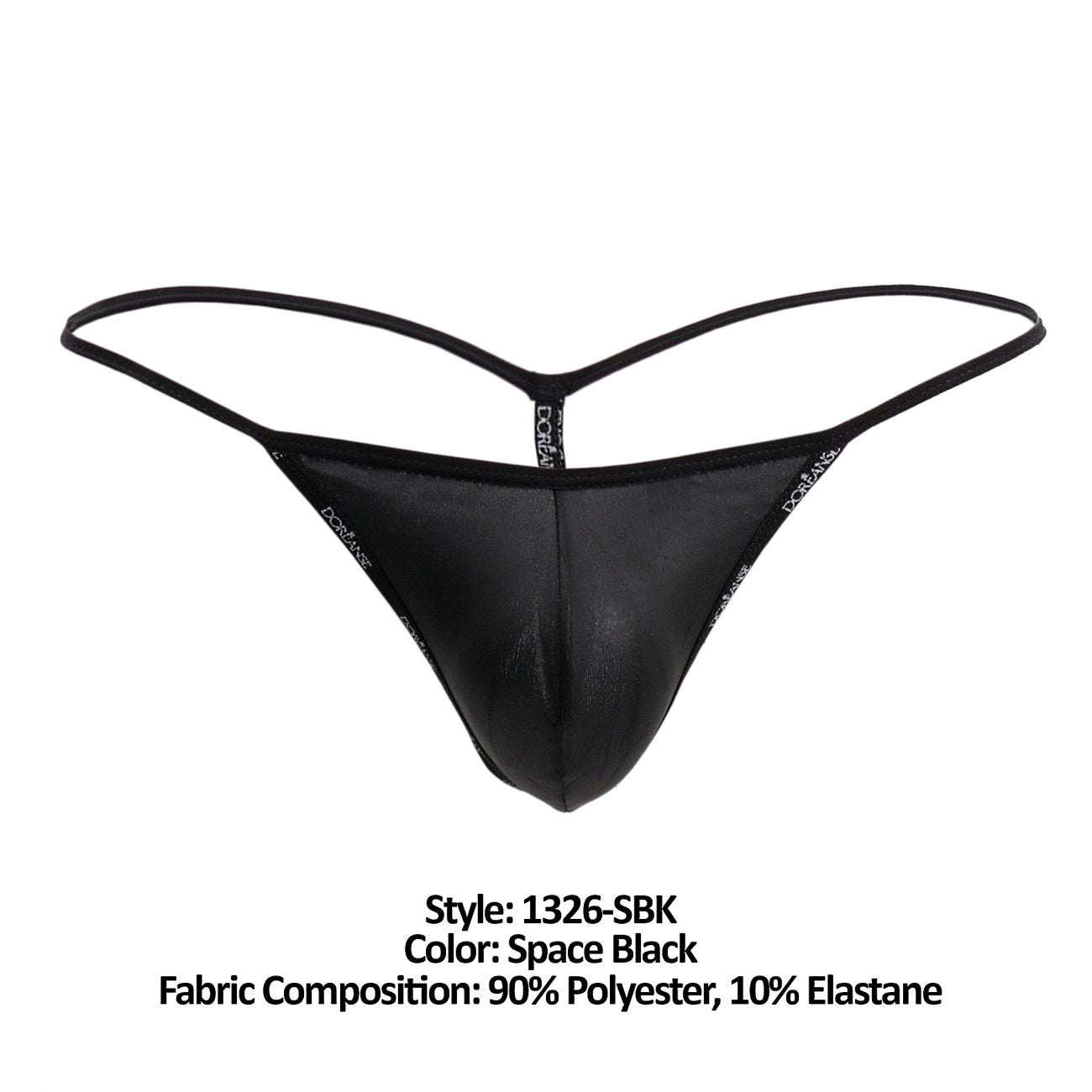 Doreanse Men's Underwear 1326-SBK Flashy G-String Color Space Black
