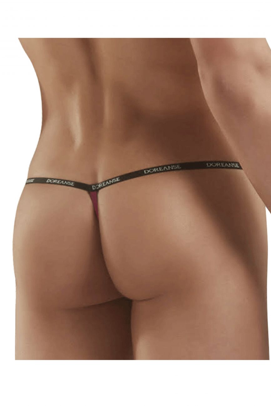 Doreanse Men's Underwear 1330-BRD Ribbed Modal T-thong Color Bordeaux
