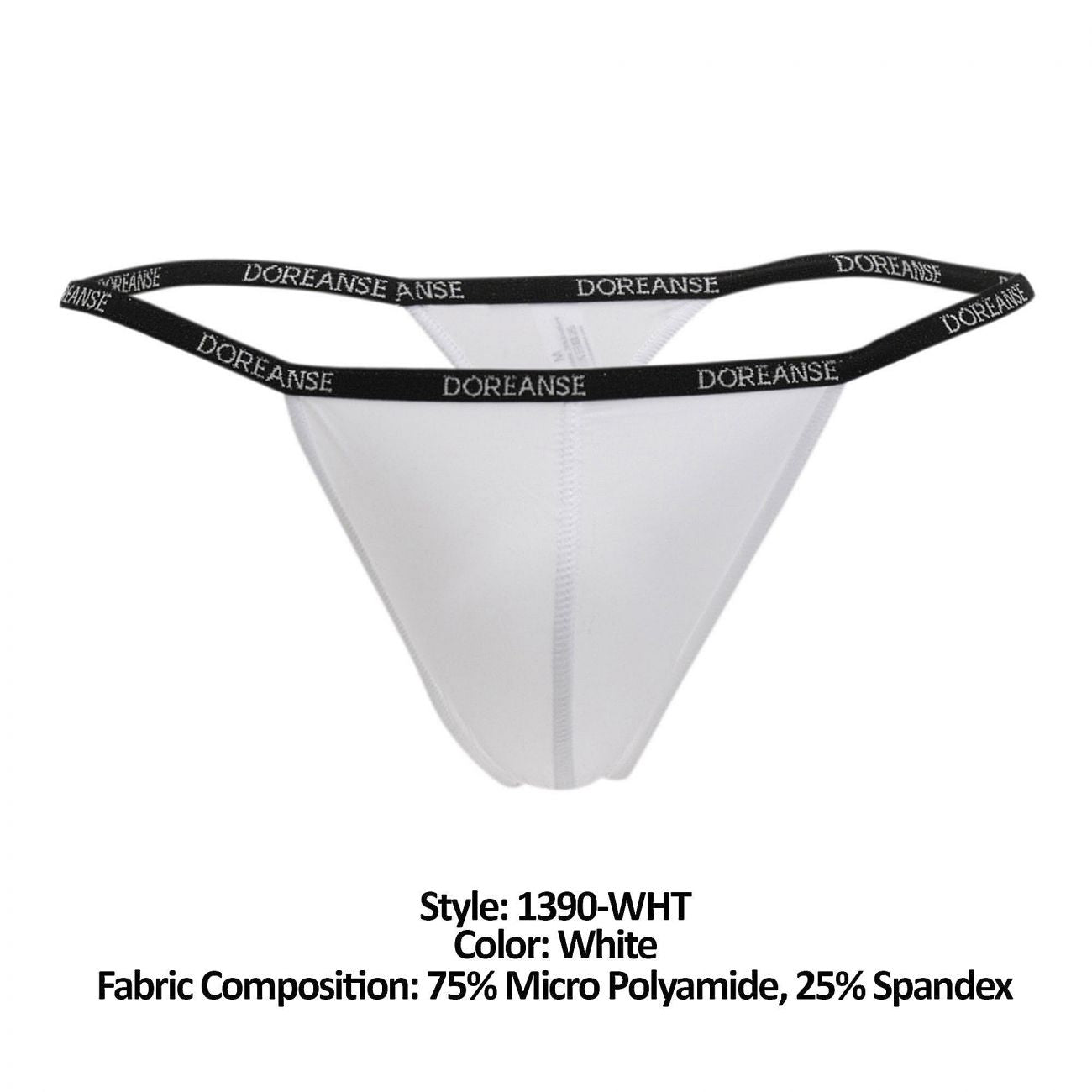 Doreanse Men's Underwear 1390-WHT Aire Thong Color White