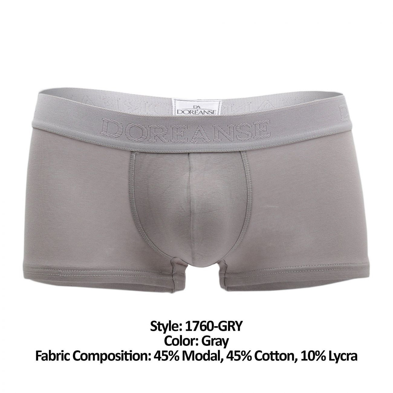 Doreanse Men's Underwear 1760-GRY Low-rise Trunk Color Gray
