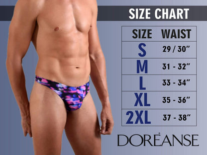 Doreanse Men's Underwear 1406-PRN Submarine Thongs Color Printed
