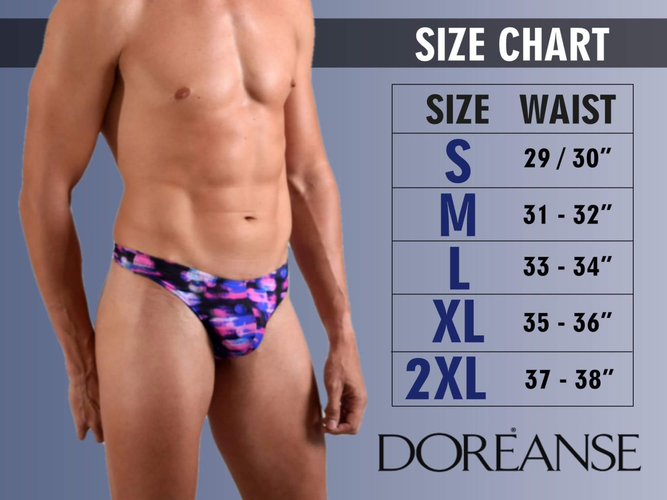Doreanse Men's Underwear 1781-TRQ Naked Mini Trunk Color Turquoise