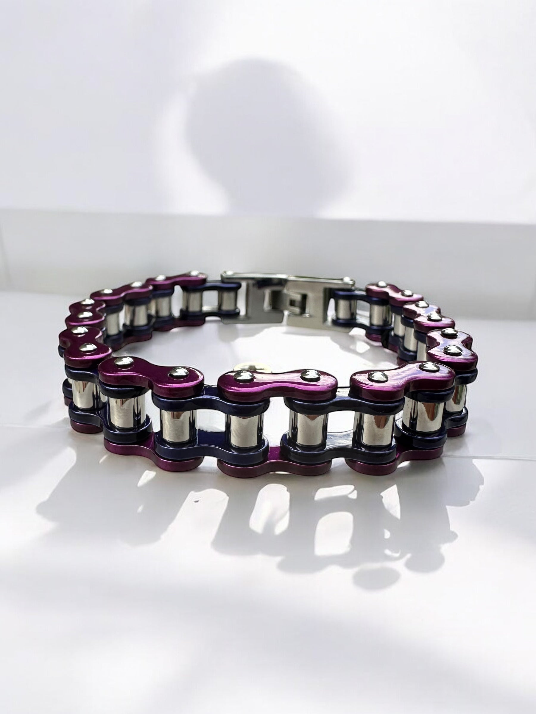The Purple Rain Stainless Steel Bike Chain Bracelet | MEN ACCESSORIES | LAVISH NY | OUTFAIR | OUTFAIR
