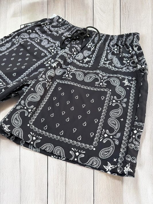 Black Paisley Shorts | MEN SHORTS | LAVISH NY | OUTFAIR | OUTFAIR