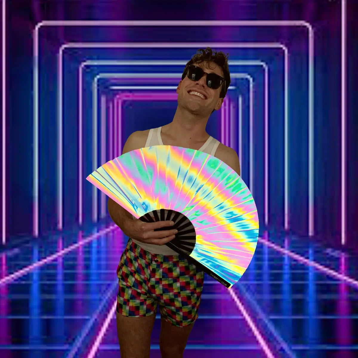 Eclipse Reflective Rainbow Fan
