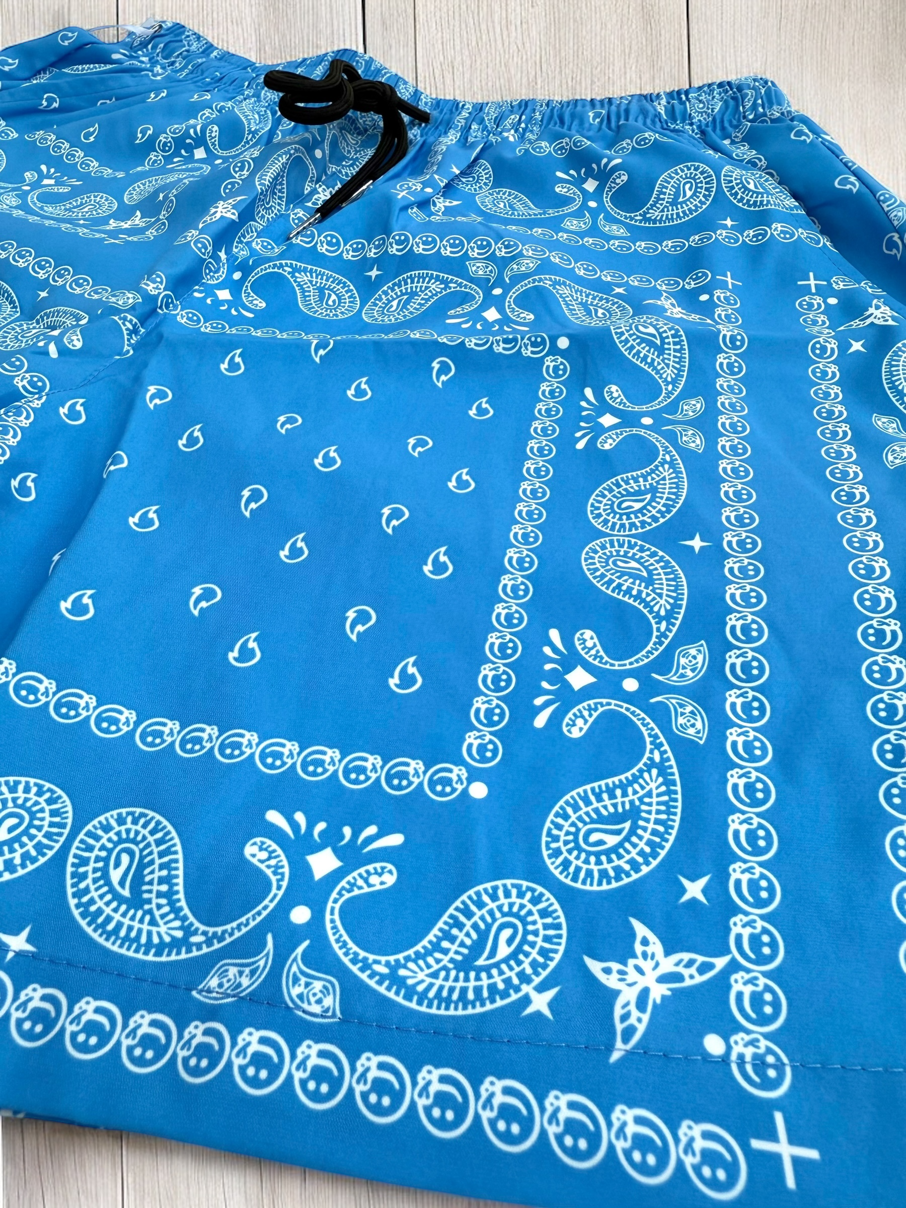 Light Blue Paisley Shorts | MEN SHORTS | LAVISH NY | OUTFAIR | OUTFAIR