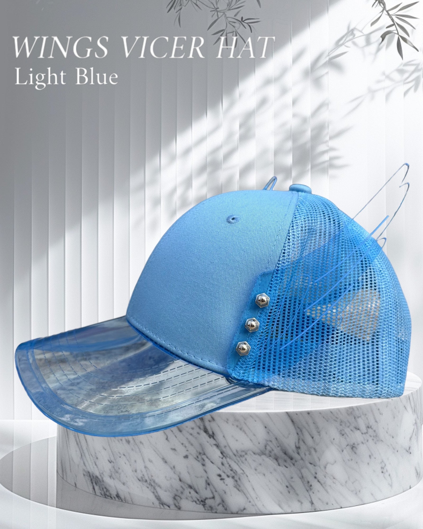LIGHT BLUE WINGS VICER HAT | MEN ACCESSORIES | STRAPPING BOY NYC | OUTFAIR | OUTFAIR