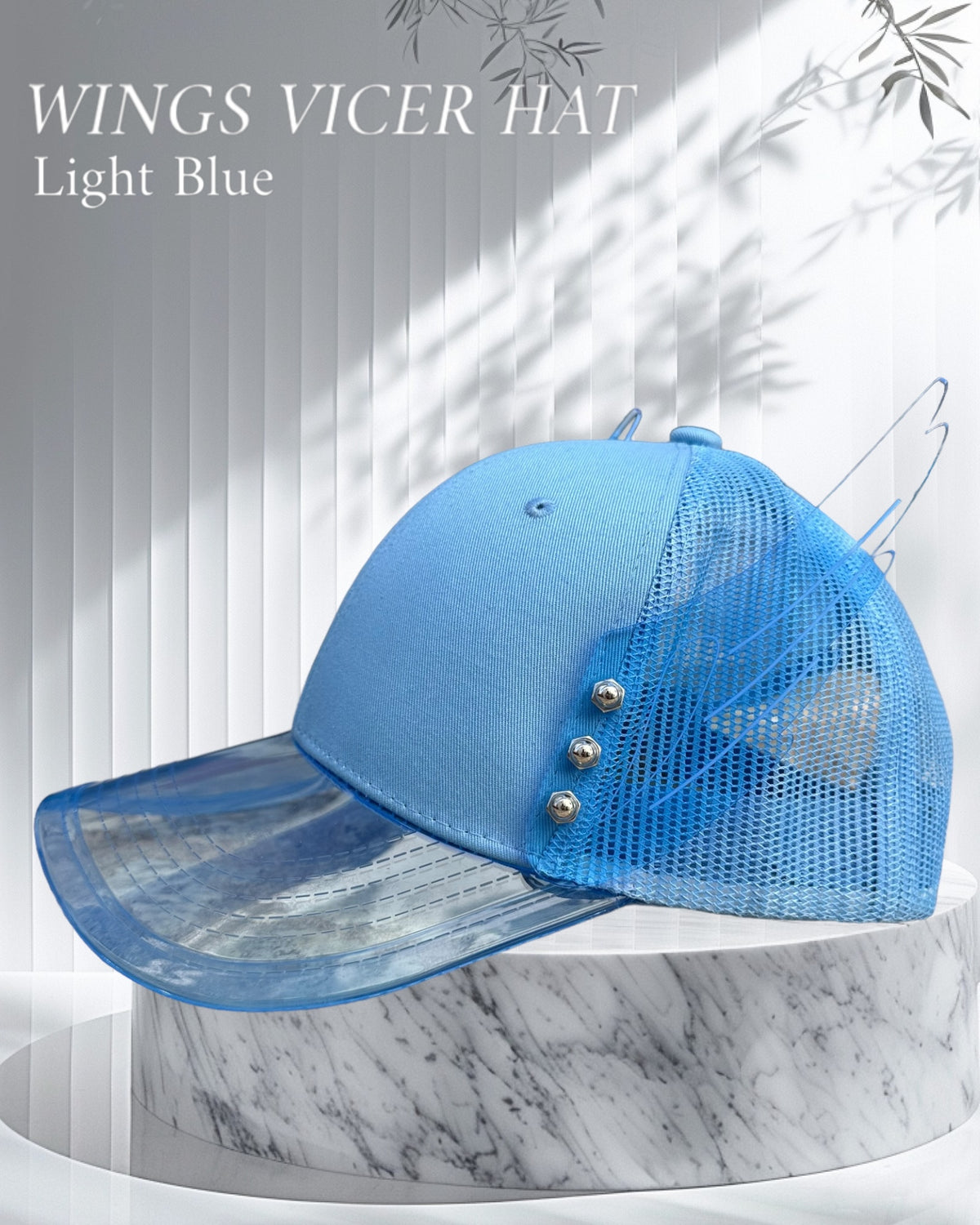 LIGHT BLUE WINGS VICER HAT | MEN ACCESSORIES | STRAPPING BOY NYC | OUTFAIR | OUTFAIR