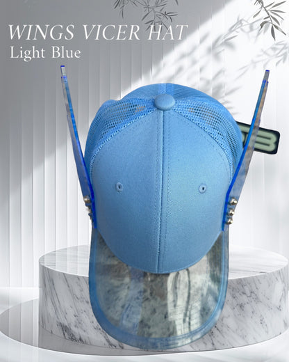 LIGHT BLUE WINGS VICER HAT | MEN ACCESSORIES | STRAPPING BOY NYC | OUTFAIR | OUTFAIR
