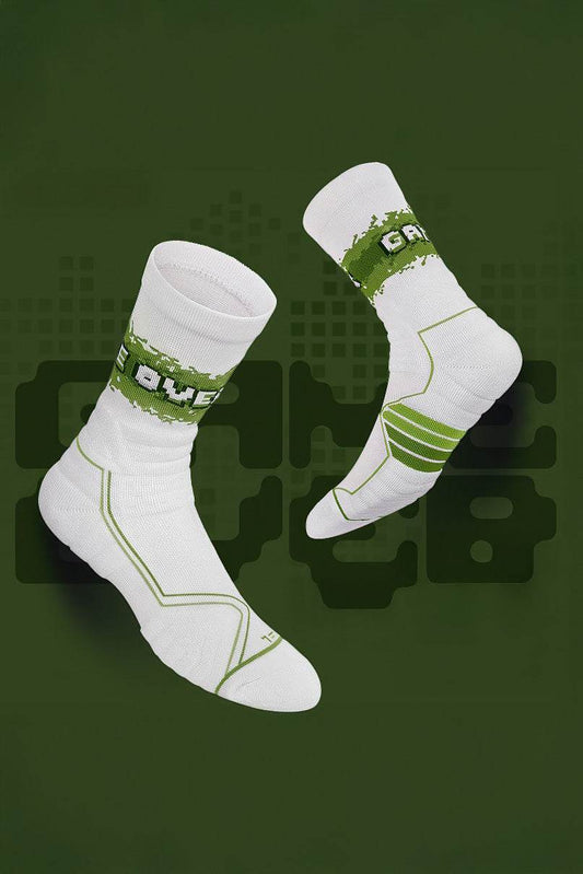 Elite Basketball Socks - High-Cut Terry Cushion Performance Crew Socks - front view