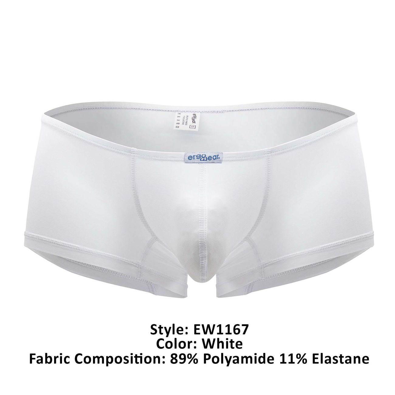 ErgoWear Men's Underwear EW1167 X4D Trunks Color White