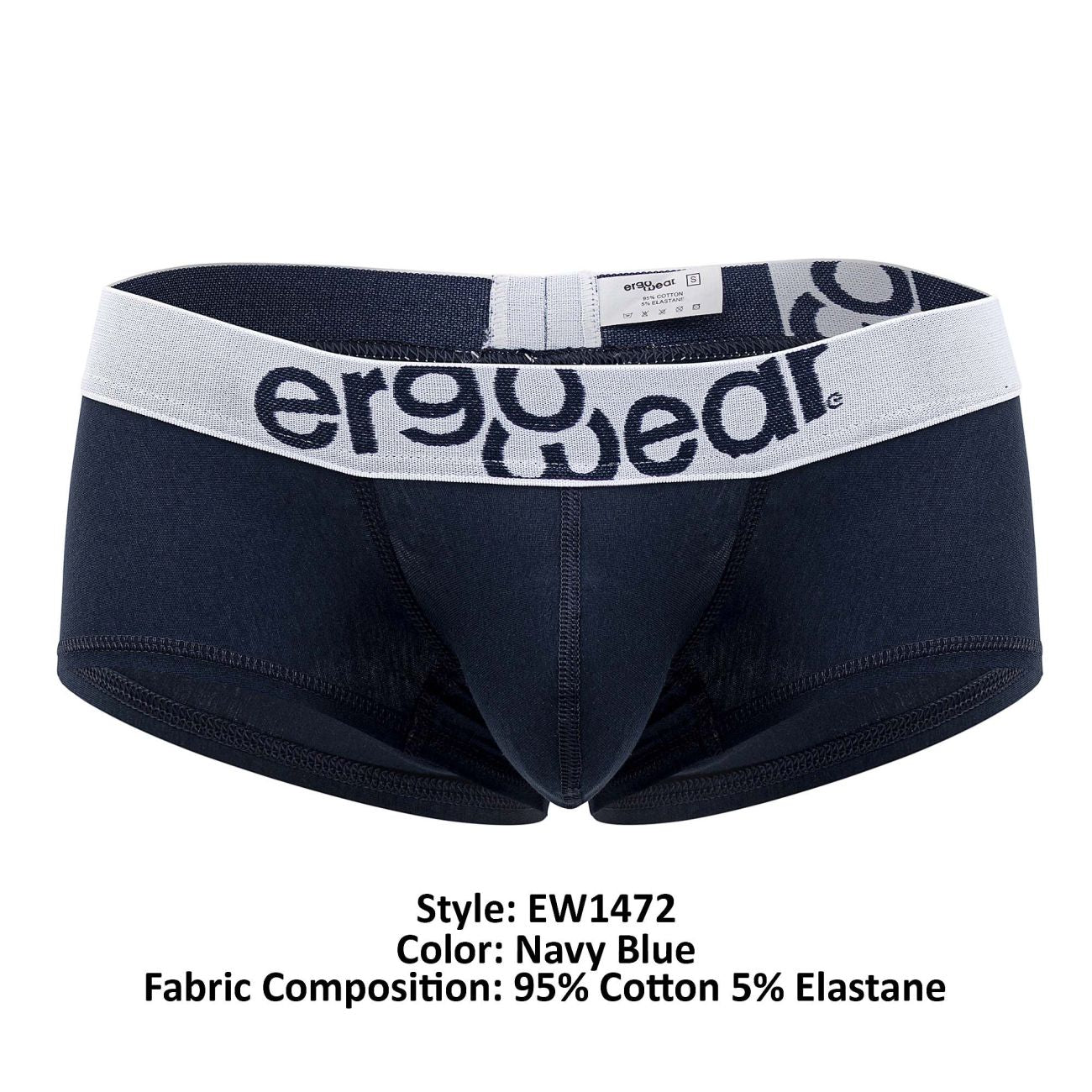 ErgoWear Men's Underwear EW1472 MAX COTTON Trunks Color Navy Blue