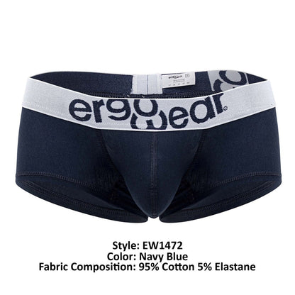 ErgoWear Men's Underwear EW1472 MAX COTTON Trunks Color Navy Blue
