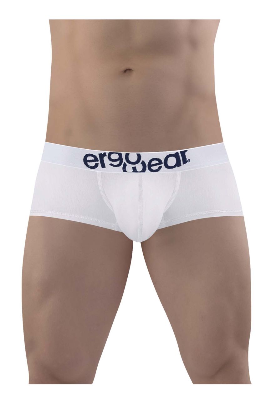 ErgoWear Men's Underwear EW1476 MAX COTTON Trunks Color White