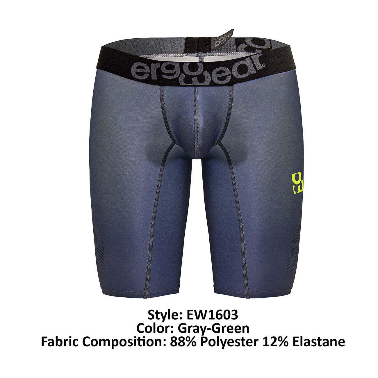 ErgoWear Men's active and swimwear EW1603 MAX SE Athletic Shorts Color Gray-Green