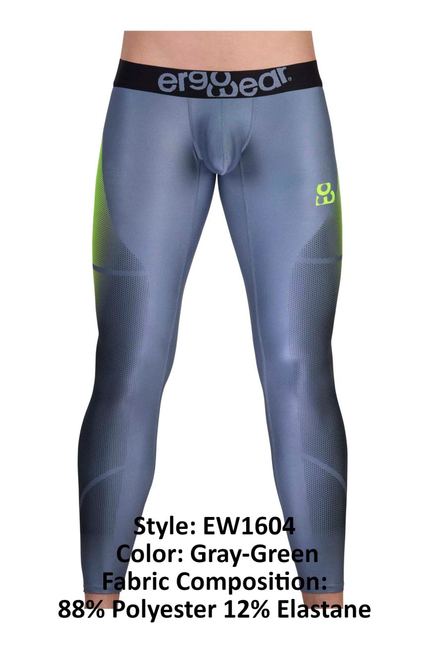 ErgoWear Men's active and swimwear EW1604 MAX SE Athletic Pants Color Gray-Green