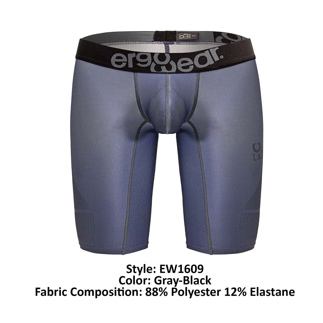 ErgoWear Men's active and swimwear EW1609 MAX SE Athletic Shorts Color Gray-Black