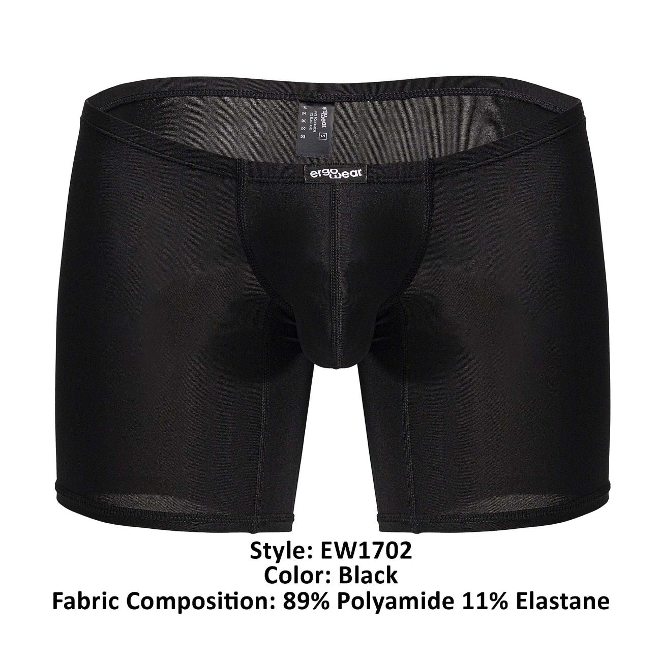 ErgoWear Men's Underwear EW1702 X4D Boxer Briefs Color Black