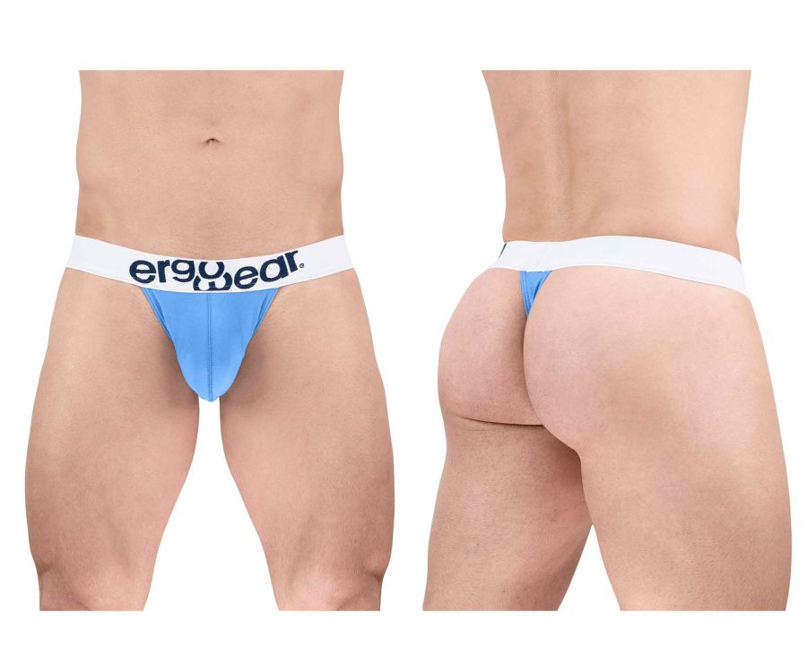 ErgoWear Men's Underwear EW1711 MAX COTTON Thongs Color Light Blue