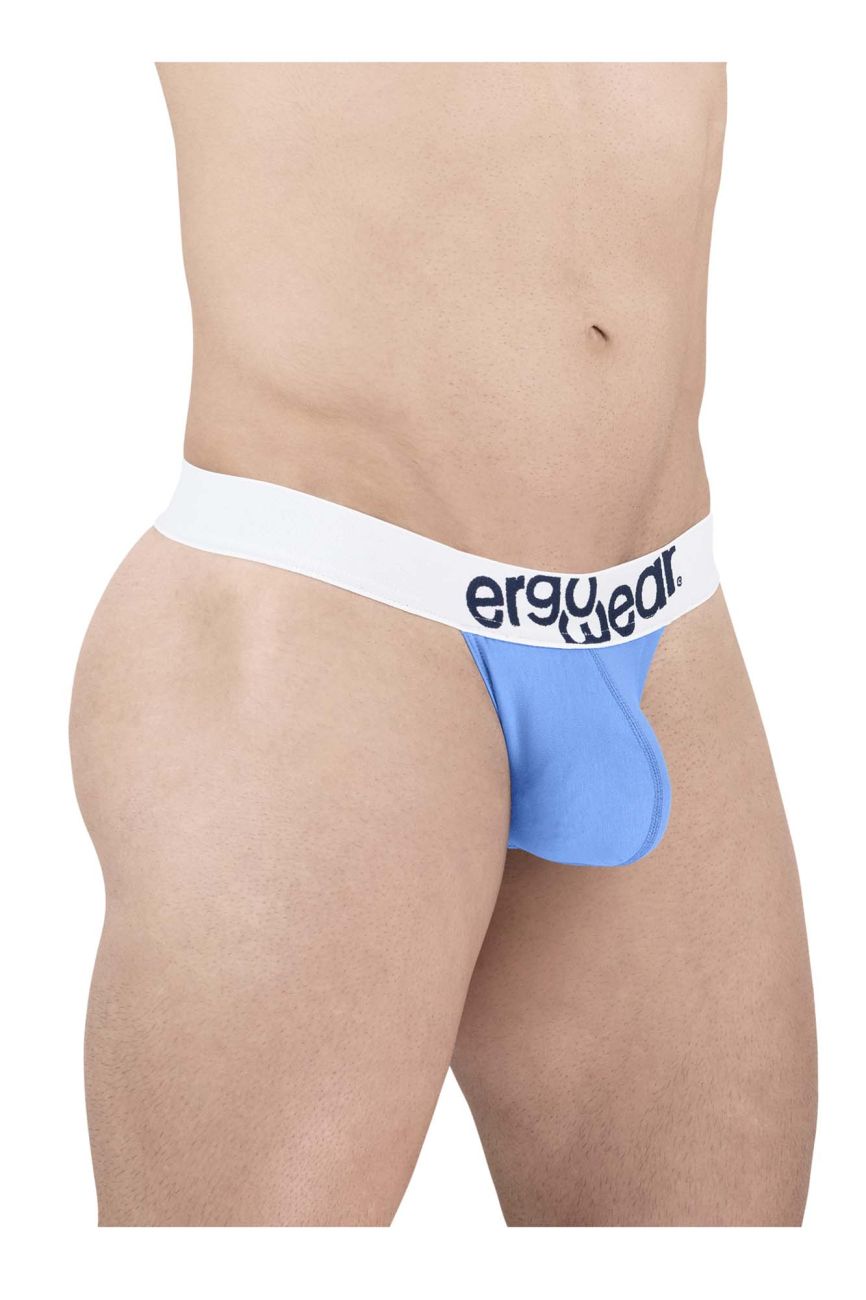 ErgoWear Men's Underwear EW1711 MAX COTTON Thongs Color Light Blue