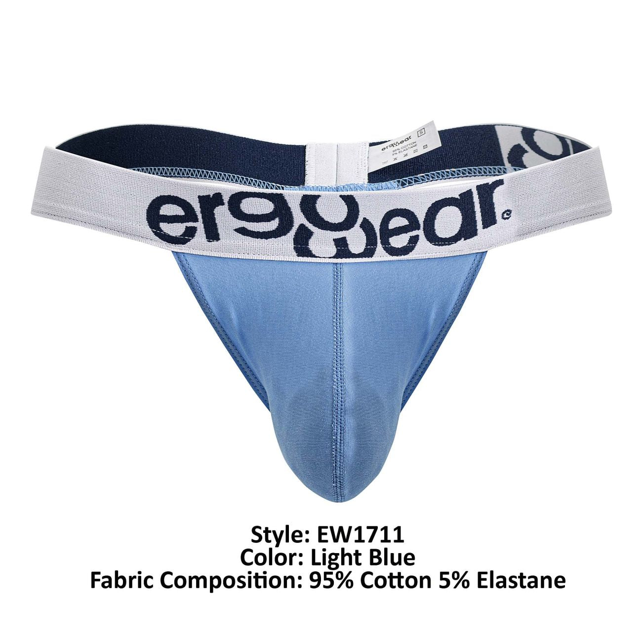 ErgoWear Men's Underwear EW1711 MAX COTTON Thongs Color Light Blue