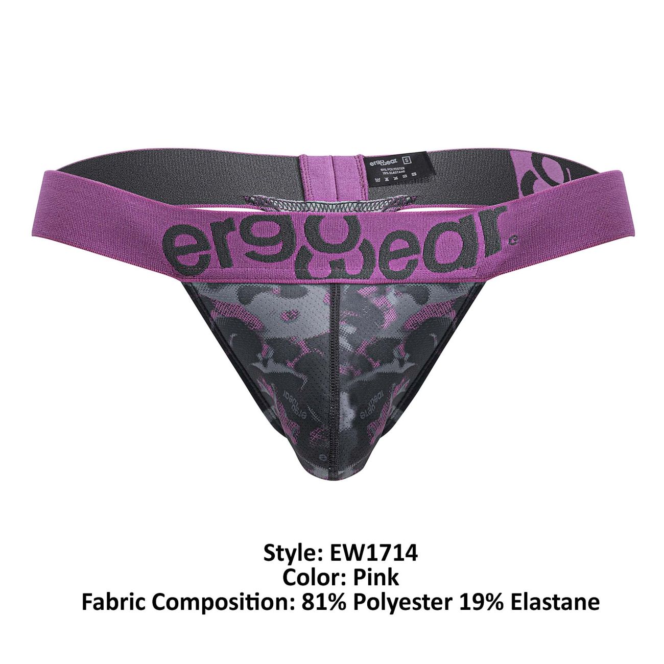 ErgoWear Men's Underwear EW1714 MAX SE CAMO G-String Color Pink