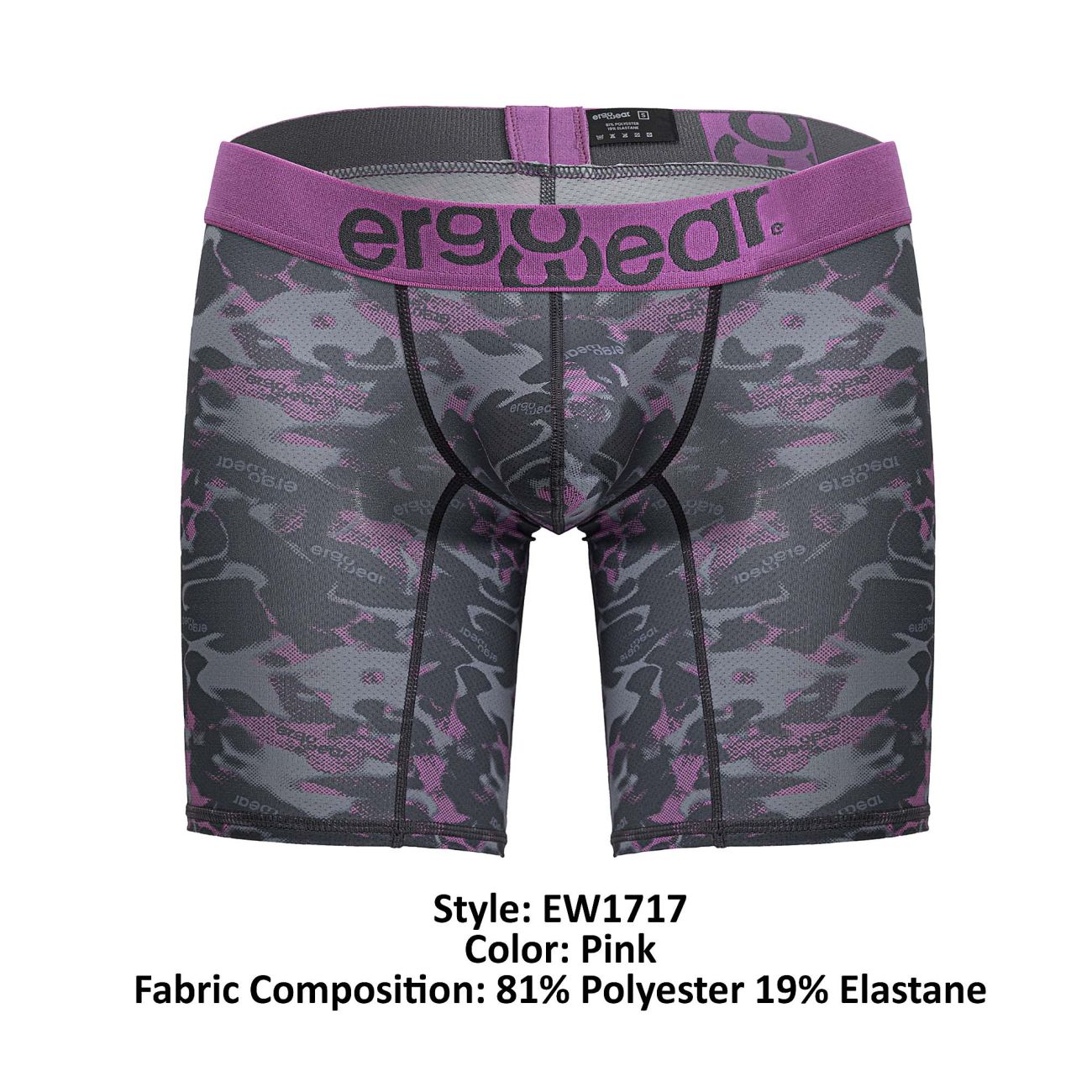 ErgoWear Men's Underwear EW1717 MAX SE CAMO Boxer Briefs Color Pink