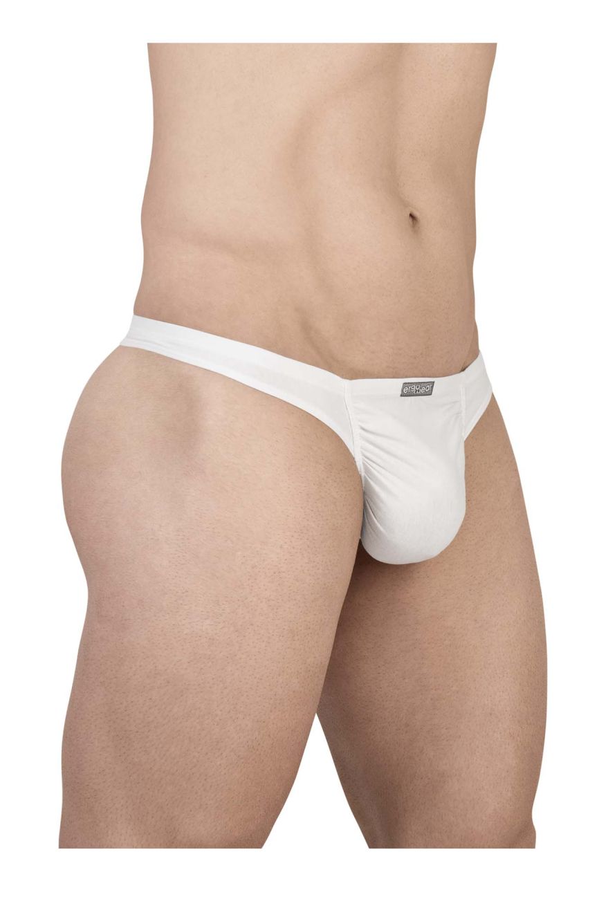 ErgoWear Men's Underwear EW1734 FEEL GR8 Cotton Thongs Color White