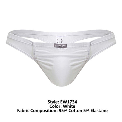 ErgoWear Men's Underwear EW1734 FEEL GR8 Cotton Thongs Color White