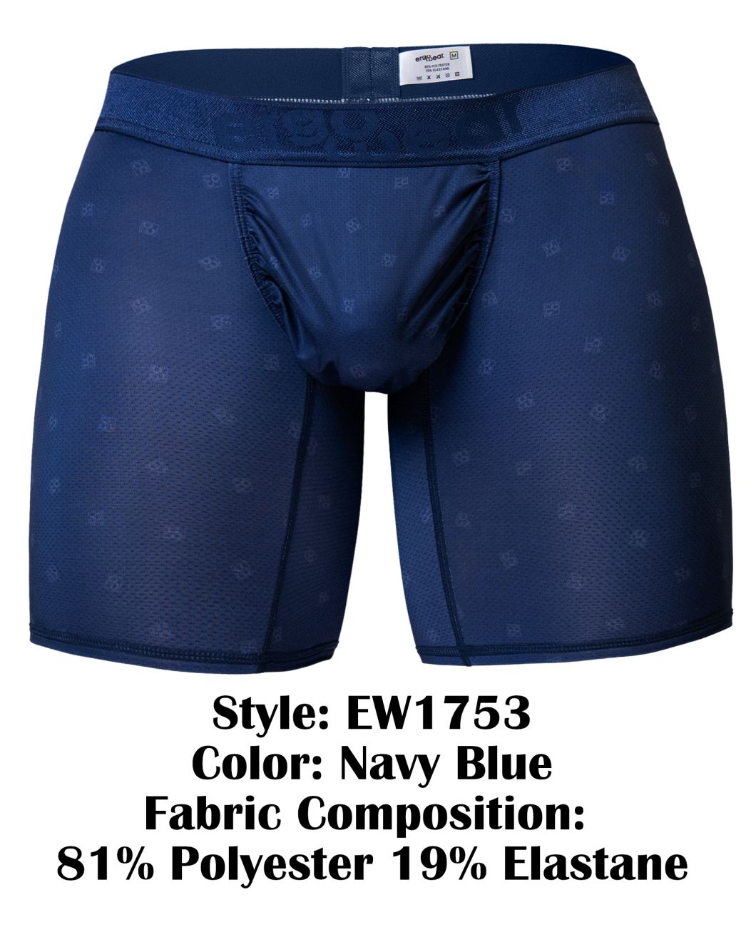 ErgoWear Men's Underwear EW1753 FEEL SE Boxer Briefs Color Navy Blue