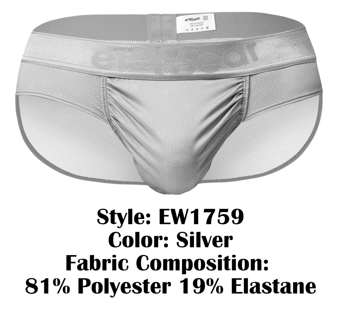 ErgoWear Men's Underwear EW1759 FEEL SE Briefs Color Silver