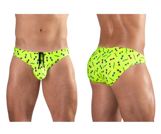 ErgoWear Men's active and swimwear EW1765 X4D SW Swim Briefs Color Bright Yellow