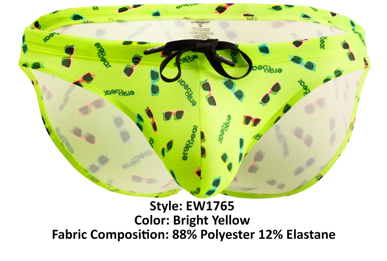 ErgoWear Men's active and swimwear EW1765 X4D SW Swim Briefs Color Bright Yellow